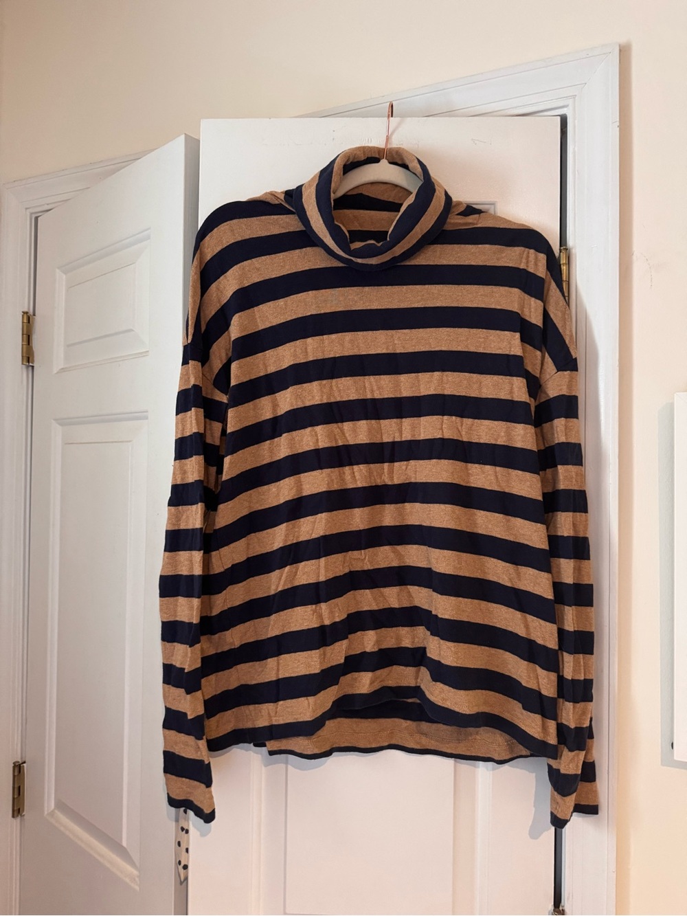 J. Crew Striped Turtleneck, Medium